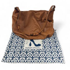 NOI Firenze Boho Shoulder Bag Purse Brown Soft Leather Italy Cottagecore Hippie